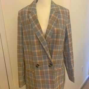 H&M Grey - Blue Checked Blazer
